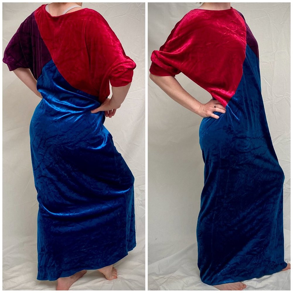 SOLD Vintage Velour Maxi Kaftan Dress